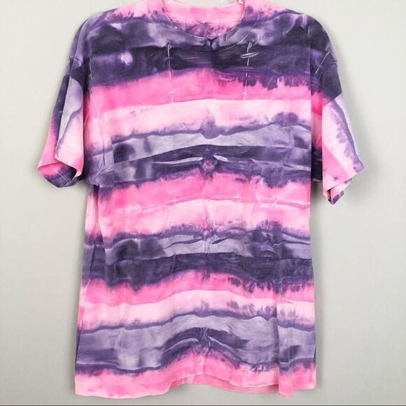 🚨Pink & Purple Tie Dye Striped Tee - Picture 1 of 4